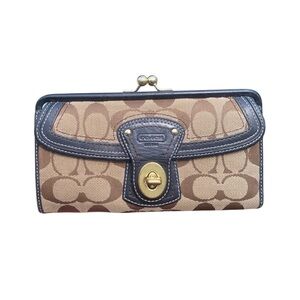 Coach Brown and Tan Signature Wallet